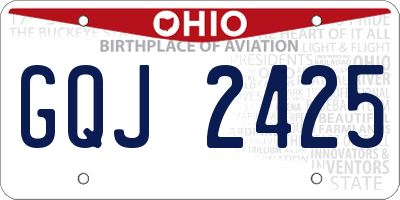 OH license plate GQJ2425