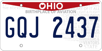 OH license plate GQJ2437