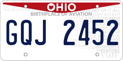 OH license plate GQJ2452