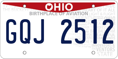 OH license plate GQJ2512