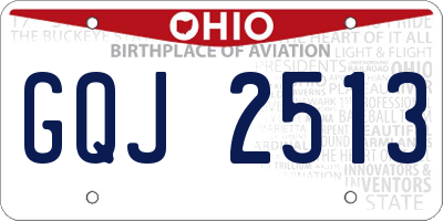 OH license plate GQJ2513