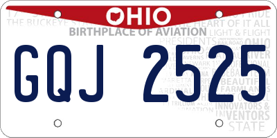 OH license plate GQJ2525