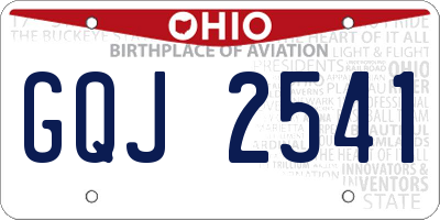 OH license plate GQJ2541