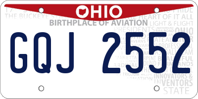OH license plate GQJ2552