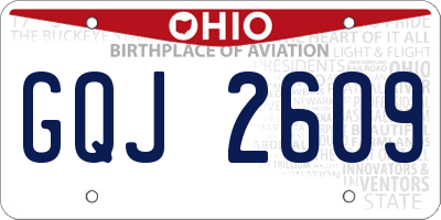 OH license plate GQJ2609