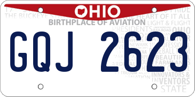 OH license plate GQJ2623
