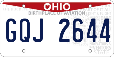 OH license plate GQJ2644