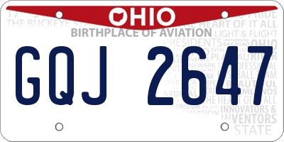 OH license plate GQJ2647