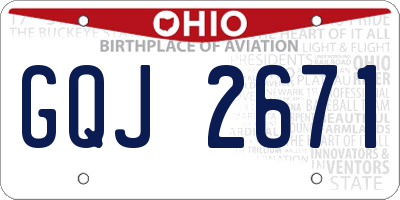 OH license plate GQJ2671