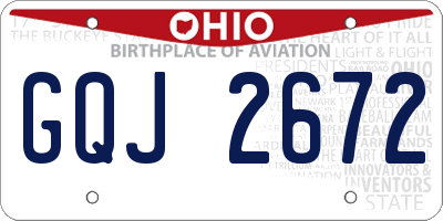 OH license plate GQJ2672
