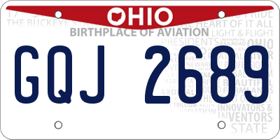 OH license plate GQJ2689