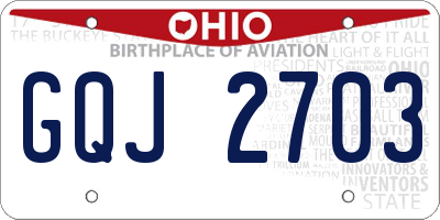 OH license plate GQJ2703