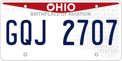 OH license plate GQJ2707