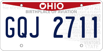 OH license plate GQJ2711