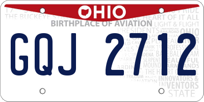 OH license plate GQJ2712