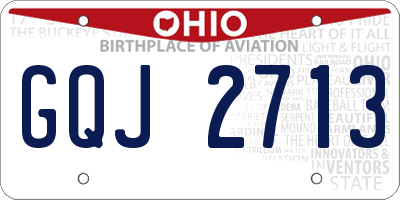OH license plate GQJ2713