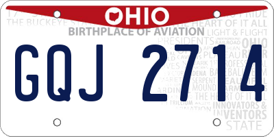 OH license plate GQJ2714