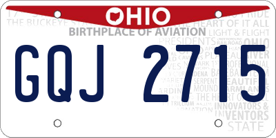 OH license plate GQJ2715