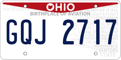 OH license plate GQJ2717