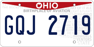 OH license plate GQJ2719