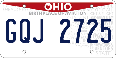 OH license plate GQJ2725