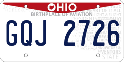 OH license plate GQJ2726