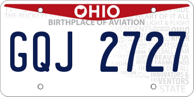 OH license plate GQJ2727
