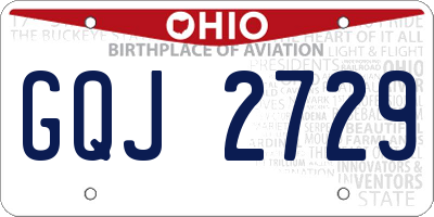 OH license plate GQJ2729