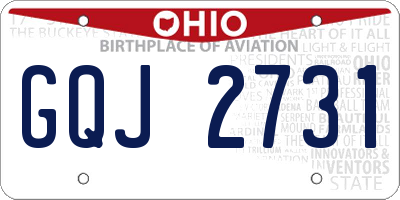 OH license plate GQJ2731