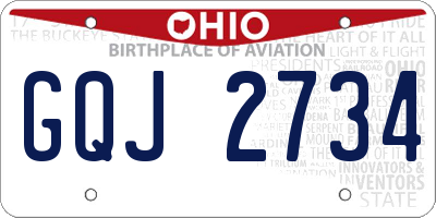 OH license plate GQJ2734