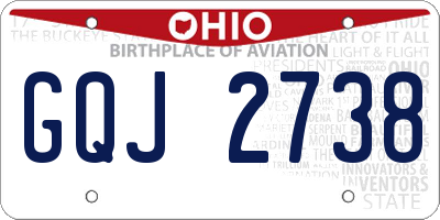 OH license plate GQJ2738