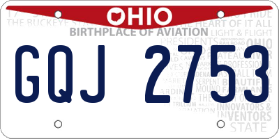 OH license plate GQJ2753