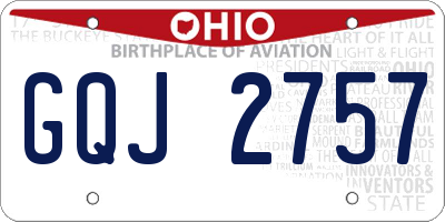 OH license plate GQJ2757
