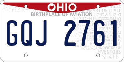 OH license plate GQJ2761