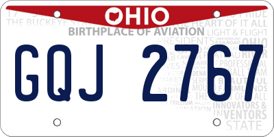 OH license plate GQJ2767