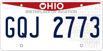 OH license plate GQJ2773