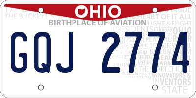 OH license plate GQJ2774