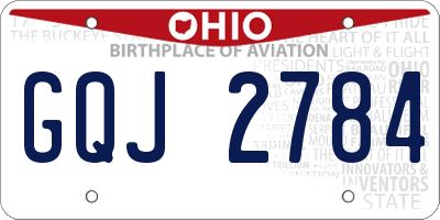OH license plate GQJ2784
