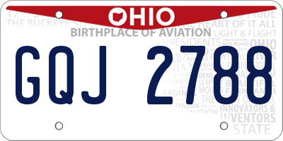 OH license plate GQJ2788