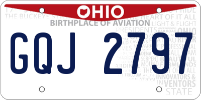 OH license plate GQJ2797
