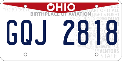 OH license plate GQJ2818