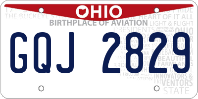 OH license plate GQJ2829