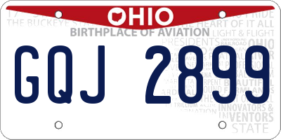 OH license plate GQJ2899