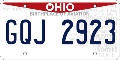 OH license plate GQJ2923