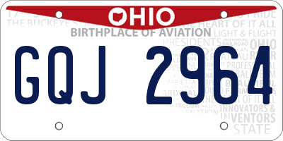 OH license plate GQJ2964