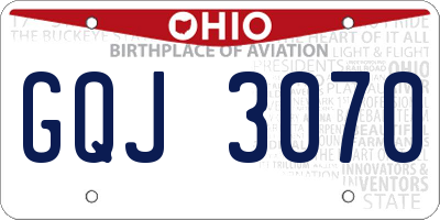OH license plate GQJ3070