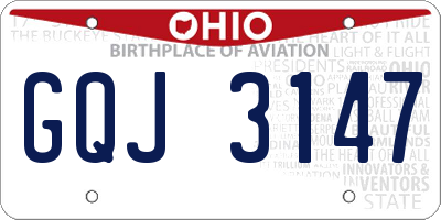 OH license plate GQJ3147