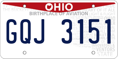 OH license plate GQJ3151