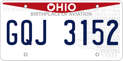 OH license plate GQJ3152