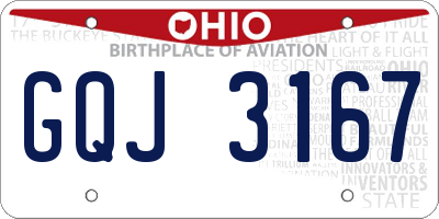 OH license plate GQJ3167